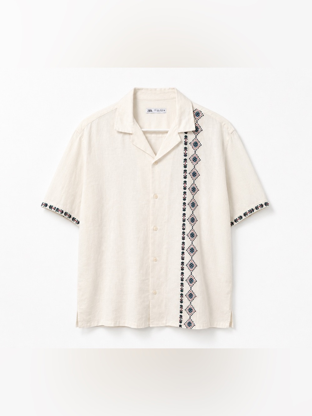 Men’s Zara Short Sleeve Button Down Tropical Resort Shirt (Size XL)